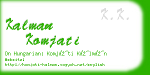 kalman komjati business card